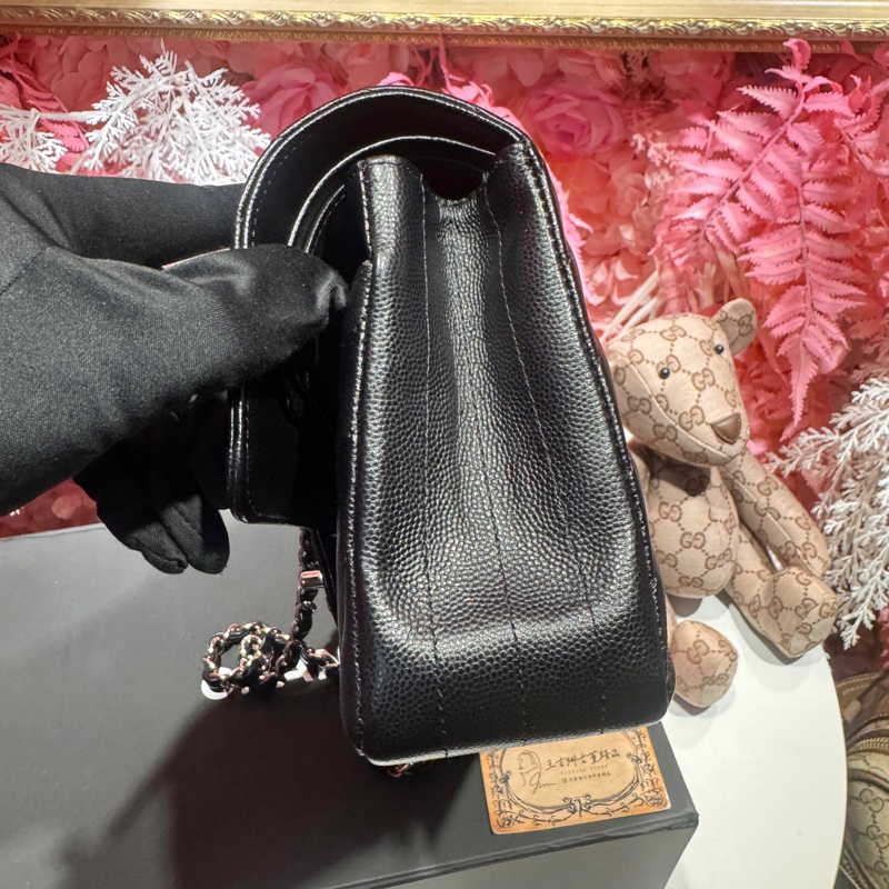 Chanel 荔枝黑銀CF25/斜背包/王吉娜古董精品-6