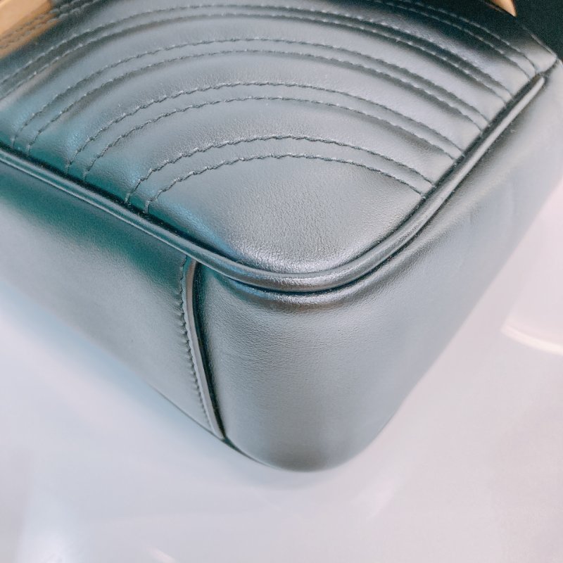 MS0498 Gucci 古馳 經典 中號 牛皮 黑金 GG Marmont Small Calfskin Black x GHW-6