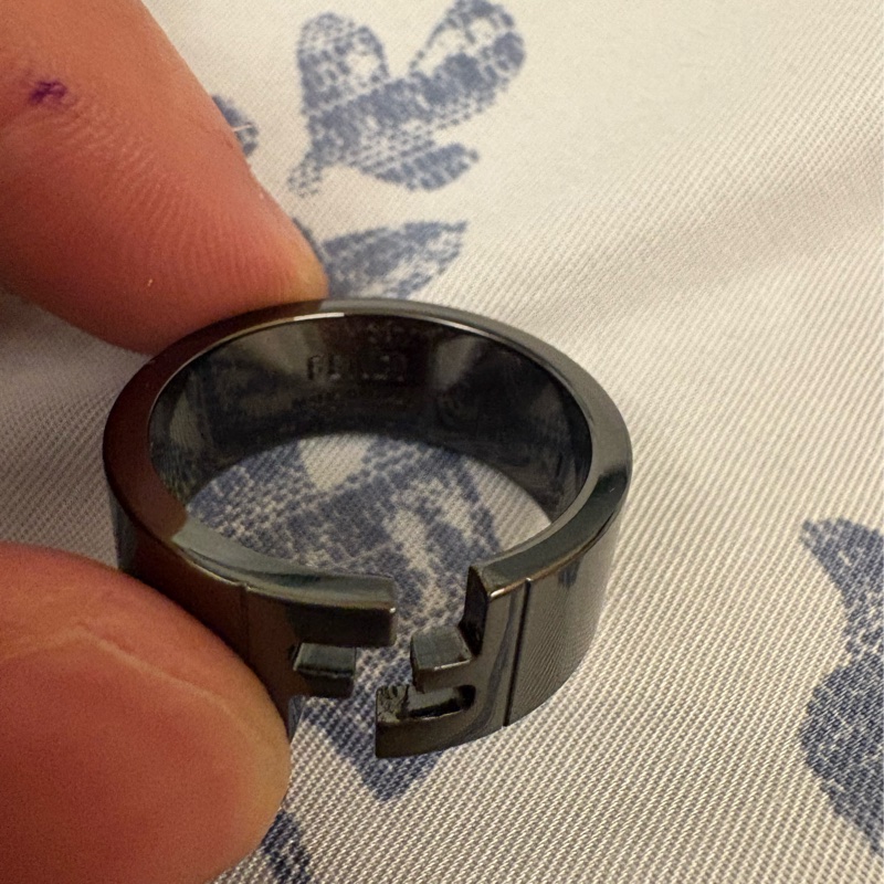 Fendi 戒指 雙F logo 鏤空 近全新 僅專櫃半價-6