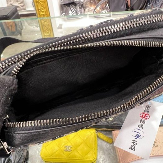 東區正精品㊣DIOR 20BBC119YSE 藍色老花丹寧布帆布銀扣方型雙層拉鍊手拿包斜背包 RZ5768-3
