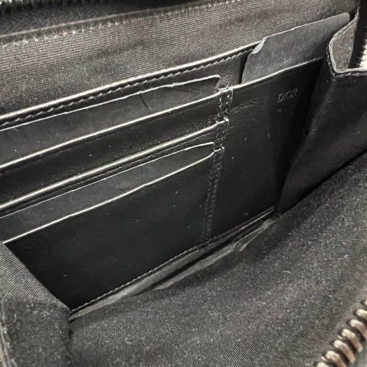 東區正精品㊣DIOR 20BBC119YSE 藍色老花丹寧布帆布銀扣方型雙層拉鍊手拿包斜背包 RZ5768-4