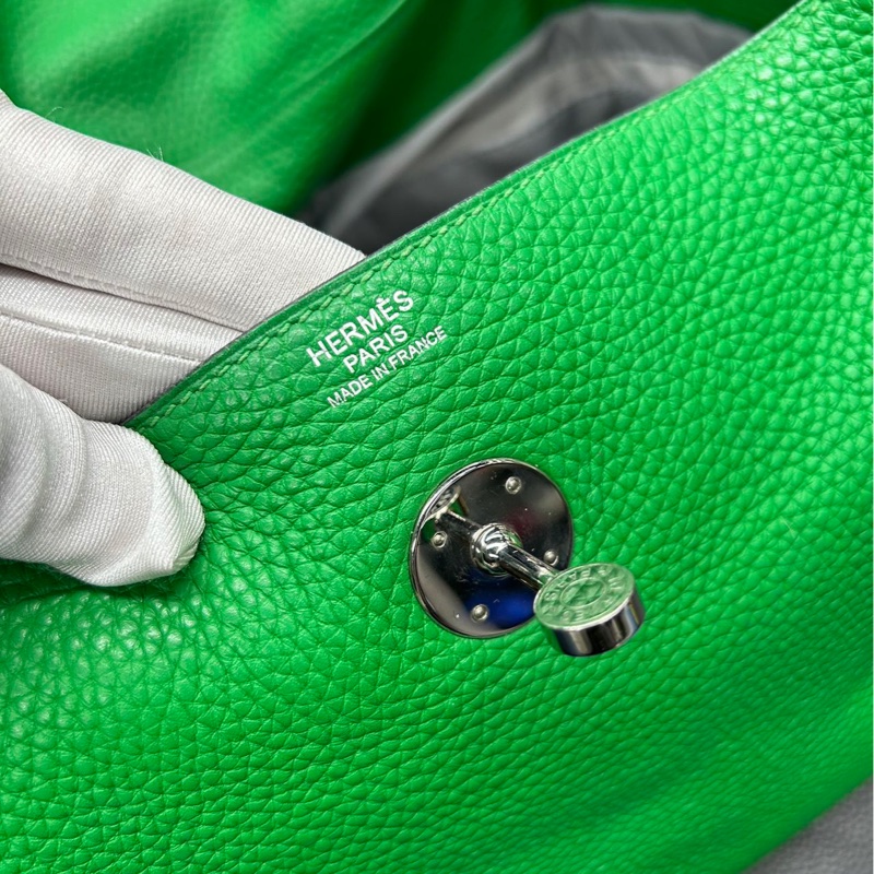 🌈Hermes💚Lindy 30💚竹子綠色銀扣🌈98新🌟TC皮🌟愛馬仕🌟-1