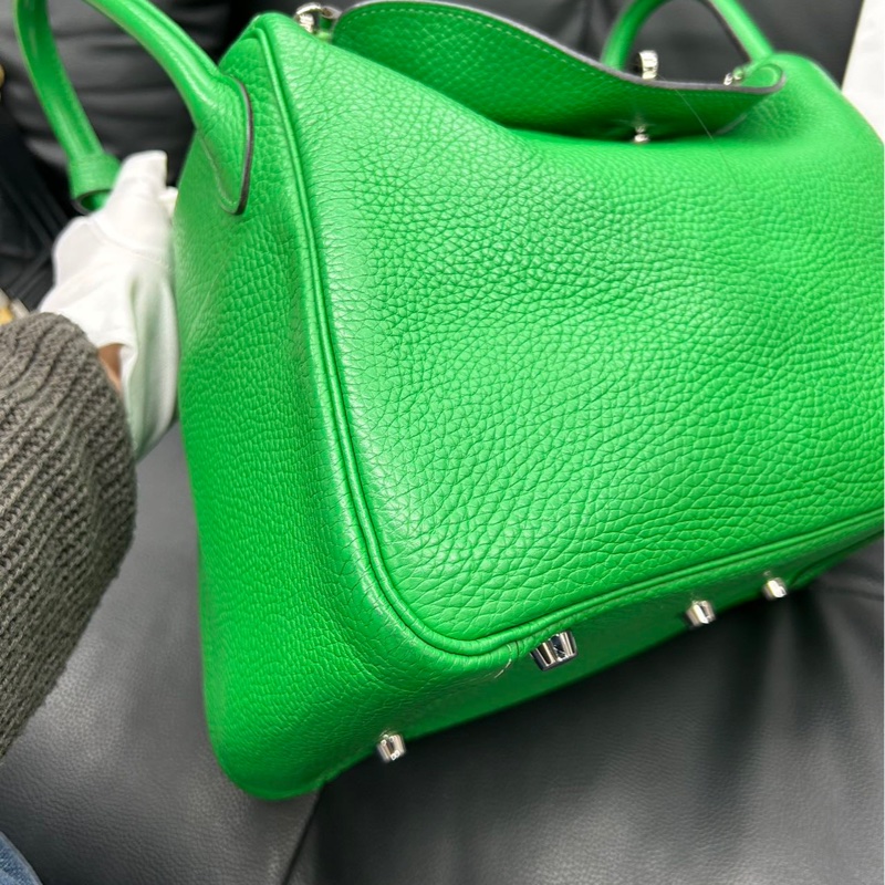🌈Hermes💚Lindy 30💚竹子綠色銀扣🌈98新🌟TC皮🌟愛馬仕🌟-3