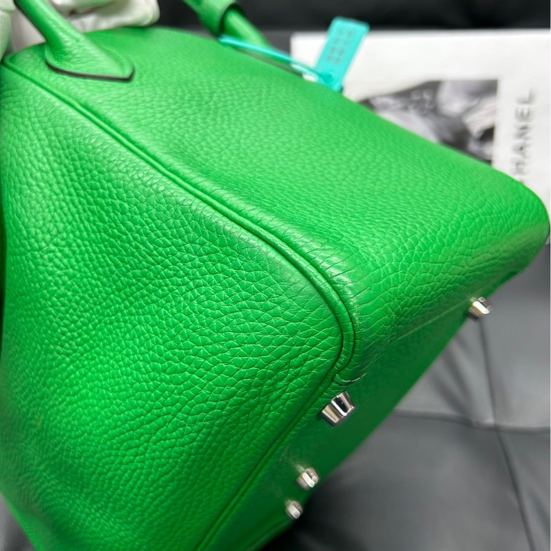🌈Hermes💚Lindy 30💚竹子綠色銀扣🌈98新🌟TC皮🌟愛馬仕🌟-6
