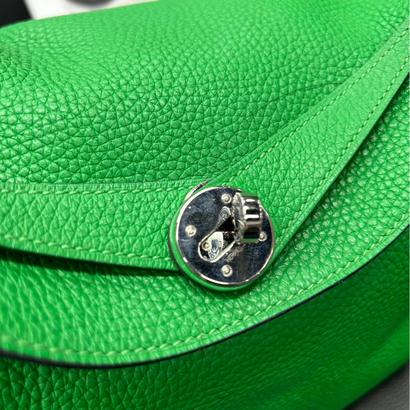 🌈Hermes💚Lindy 30💚竹子綠色銀扣🌈98新🌟TC皮🌟愛馬仕🌟-7