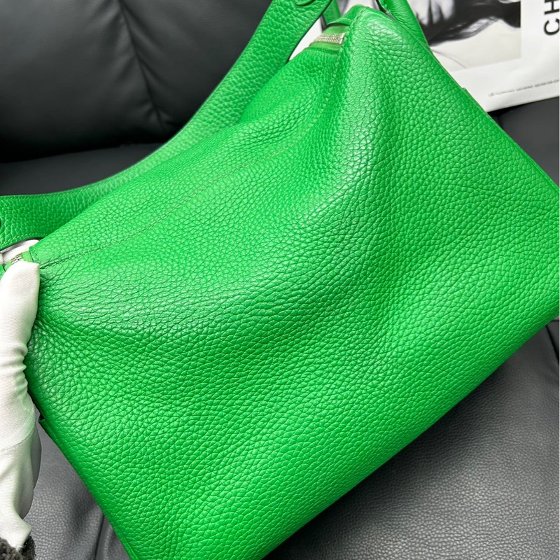 🌈Hermes💚Lindy 30💚竹子綠色銀扣🌈98新🌟TC皮🌟愛馬仕🌟-8