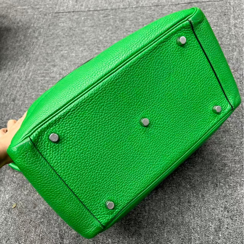 🌈Hermes💚Lindy 30💚竹子綠色銀扣🌈98新🌟TC皮🌟愛馬仕🌟-9