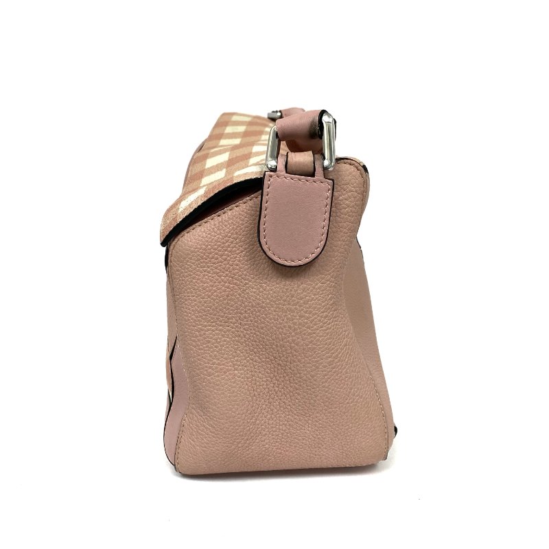 ☆ Loewe 羅意威 Pink Checked Calfskin Puzzle 2Way Bag 粉紅色小牛皮兩用袋 - 257025240-3