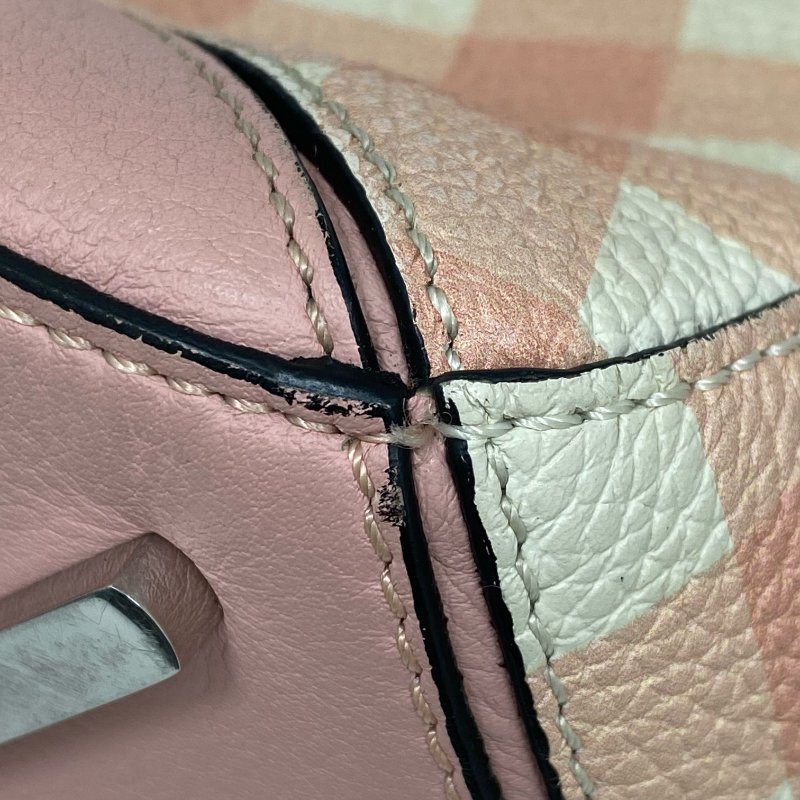 ☆ Loewe 羅意威 Pink Checked Calfskin Puzzle 2Way Bag 粉紅色小牛皮兩用袋 - 257025240-10