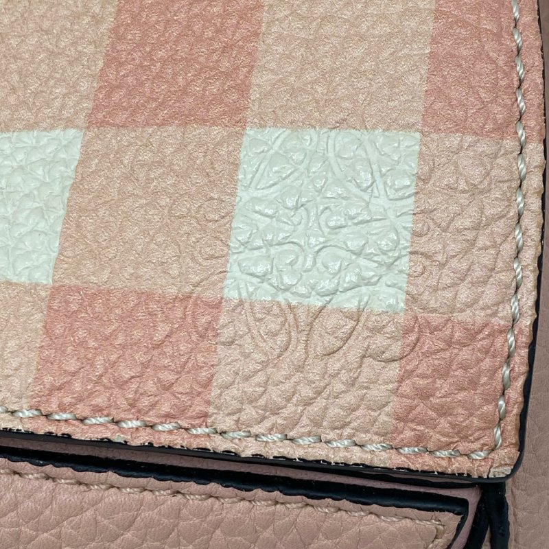 ☆ Loewe 羅意威 Pink Checked Calfskin Puzzle 2Way Bag 粉紅色小牛皮兩用袋 - 257025240-12