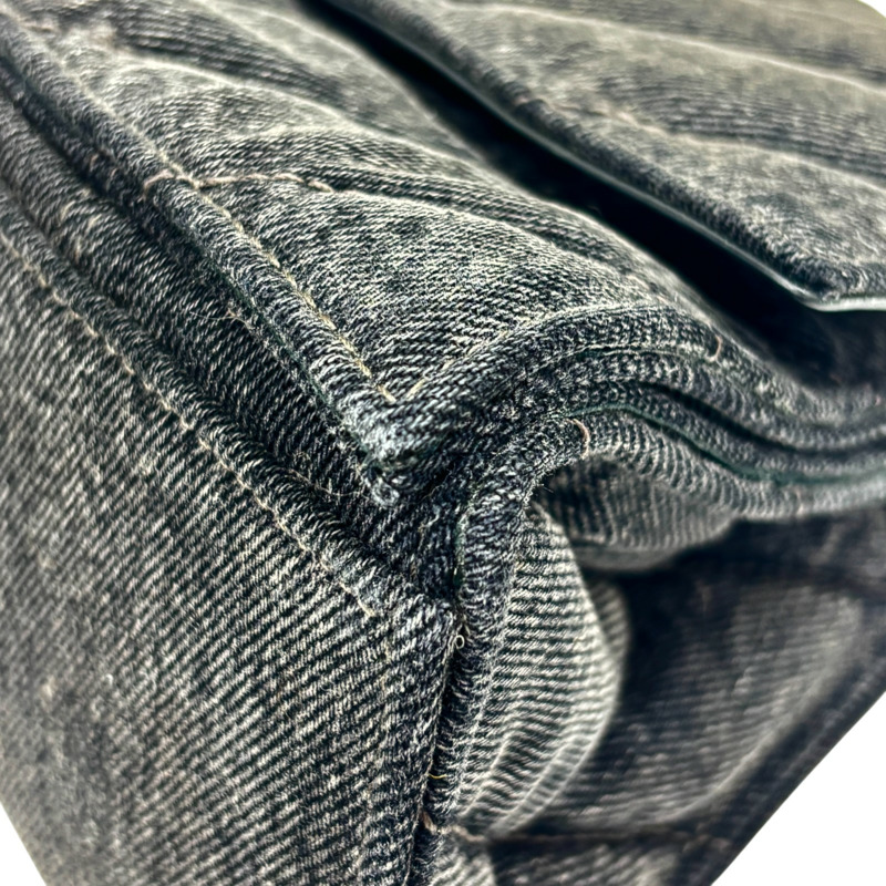 黑色 牛仔布 Crush 肩背包【BALENCIAGA 巴黎世家】 716393-8