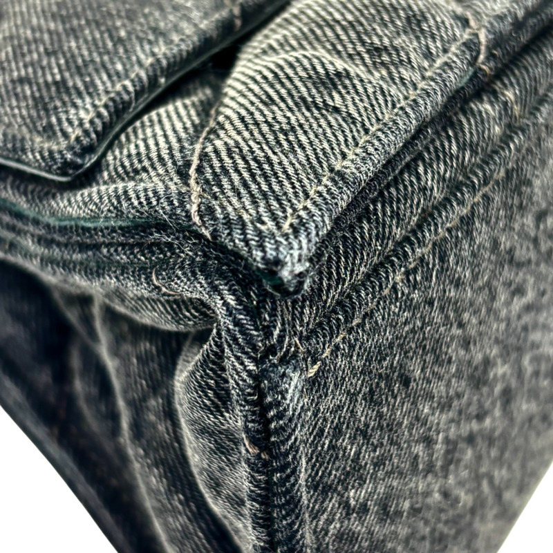 黑色 牛仔布 Crush 肩背包【BALENCIAGA 巴黎世家】 716393-9