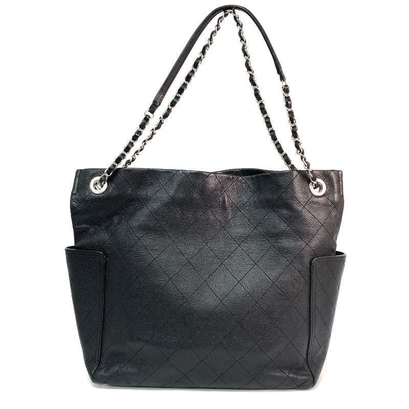 △ Chanel 香奈兒 Black Caviar Skin Silver Tone Metal Chain Tote Bag No.19 A94033 黑色粒紋小牛皮銀色金屬托特袋No.19 - 257023829-1