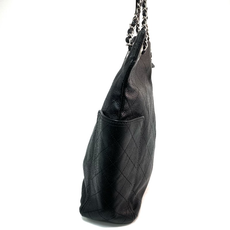 △ Chanel 香奈兒 Black Caviar Skin Silver Tone Metal Chain Tote Bag No.19 A94033 黑色粒紋小牛皮銀色金屬托特袋No.19 - 257023829-3