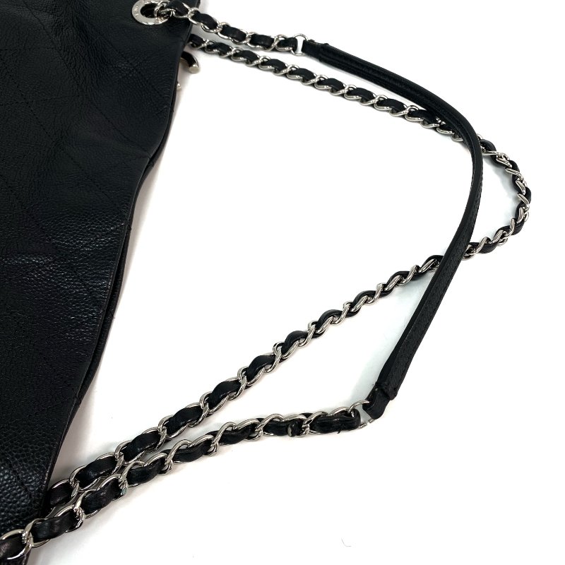 △ Chanel 香奈兒 Black Caviar Skin Silver Tone Metal Chain Tote Bag No.19 A94033 黑色粒紋小牛皮銀色金屬托特袋No.19 - 257023829-11