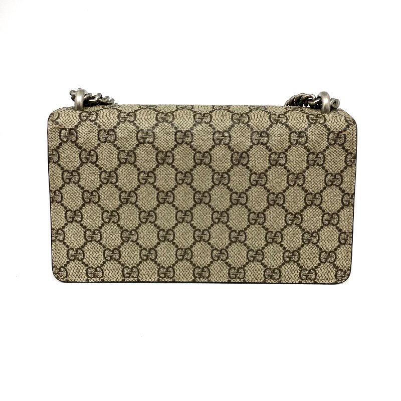 △ Gucci 古馳 Beige And Red Coated Canvas Suede Dionysus Chain Shoulder Bag 499623 淺褐色和紅色塗層帆布和麂皮鎖鏈肩背袋 - 257026165-2