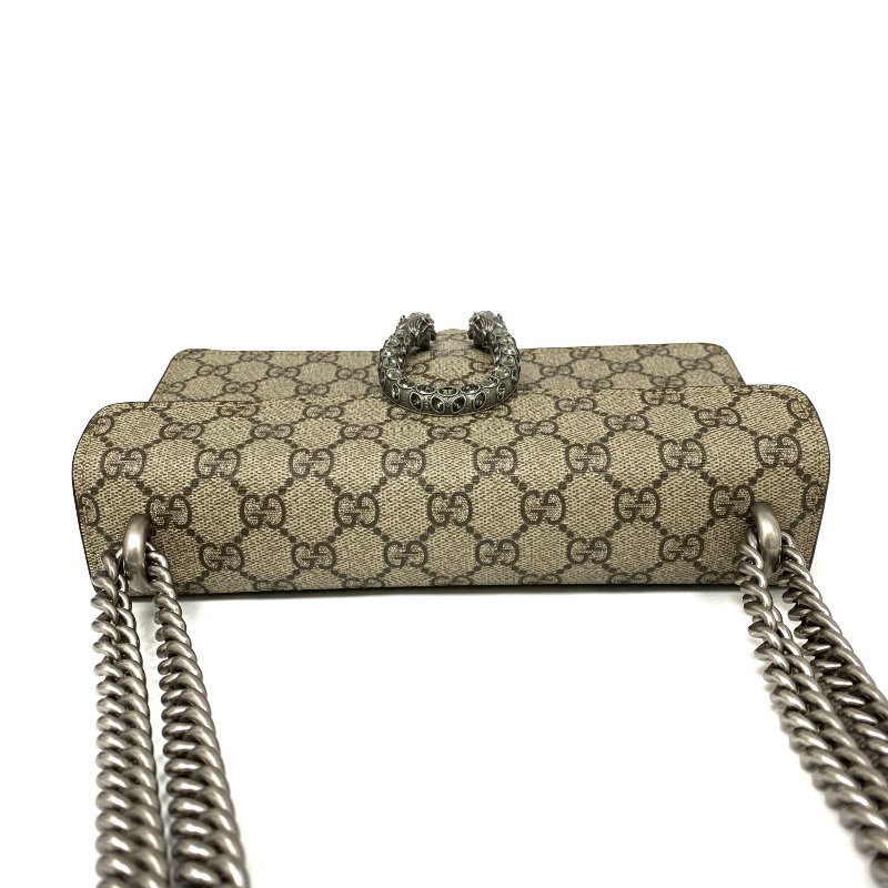 △ Gucci 古馳 Beige And Red Coated Canvas Suede Dionysus Chain Shoulder Bag 499623 淺褐色和紅色塗層帆布和麂皮鎖鏈肩背袋 - 257026165-6