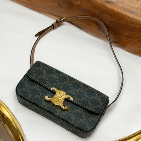 莉亞精品♡ Celine 凱旋門老花腋下包 二手