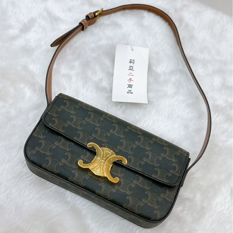 莉亞精品♡ Celine 凱旋門老花腋下包 二手-2