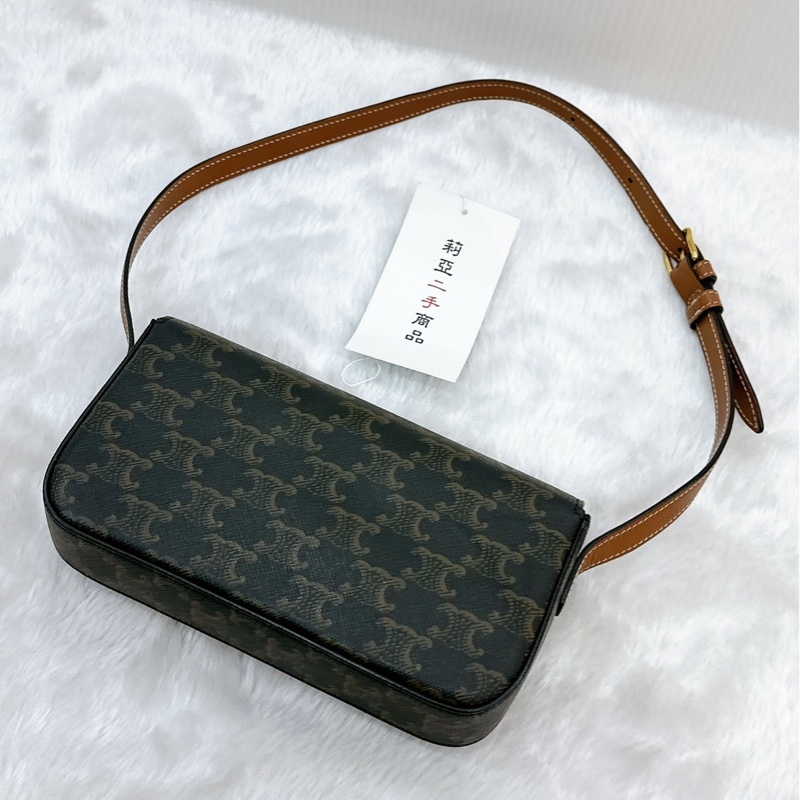 莉亞精品♡ Celine 凱旋門老花腋下包 二手-3