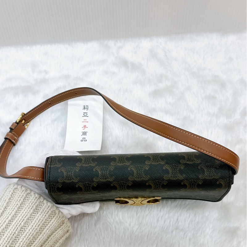 莉亞精品♡ Celine 凱旋門老花腋下包 二手-4