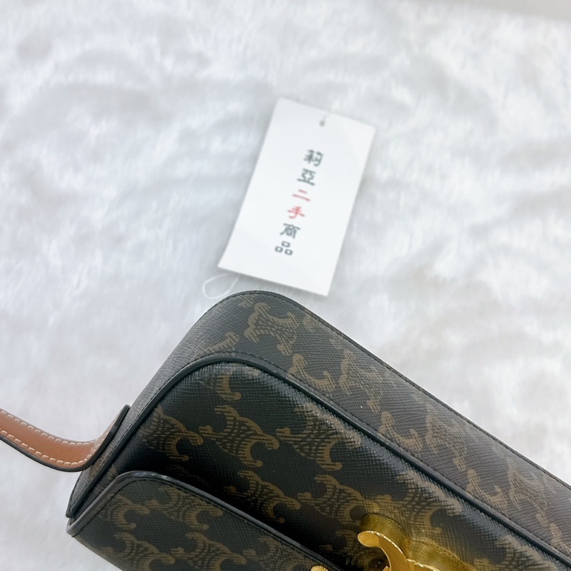 莉亞精品♡ Celine 凱旋門老花腋下包 二手-10