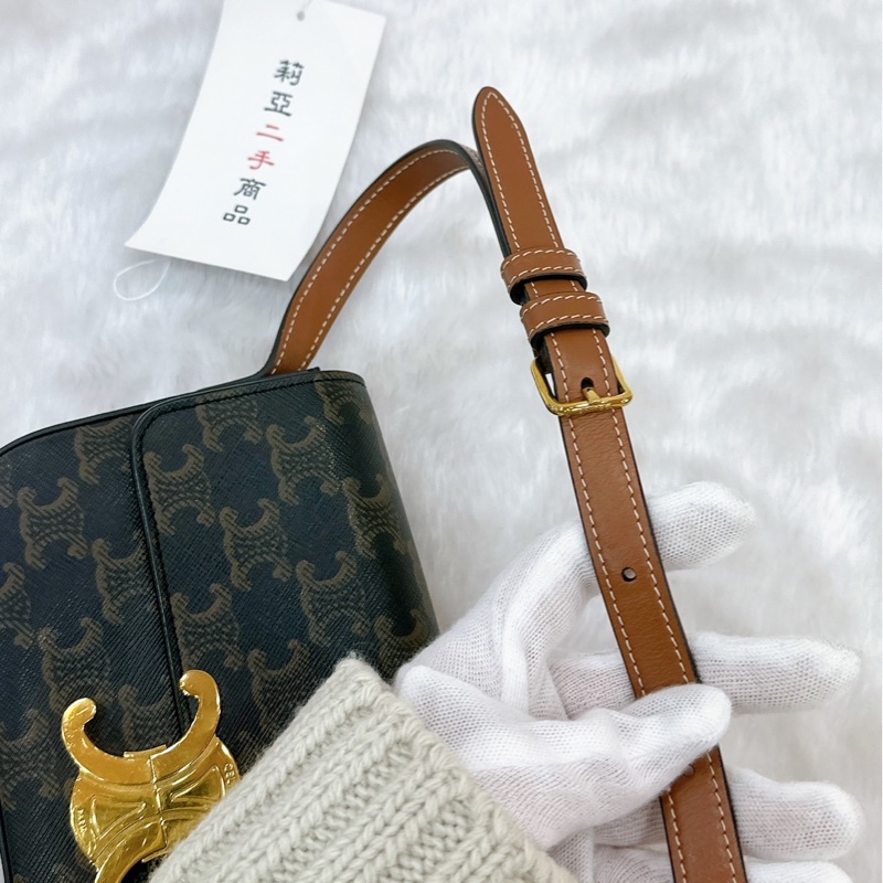莉亞精品♡ Celine 凱旋門老花腋下包 二手-12