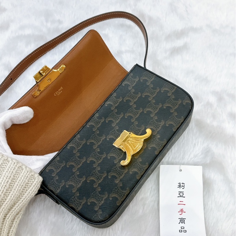 莉亞精品♡ Celine 凱旋門老花腋下包 二手-13