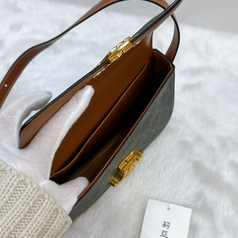 莉亞精品♡ Celine 凱旋門老花腋下包 二手-14