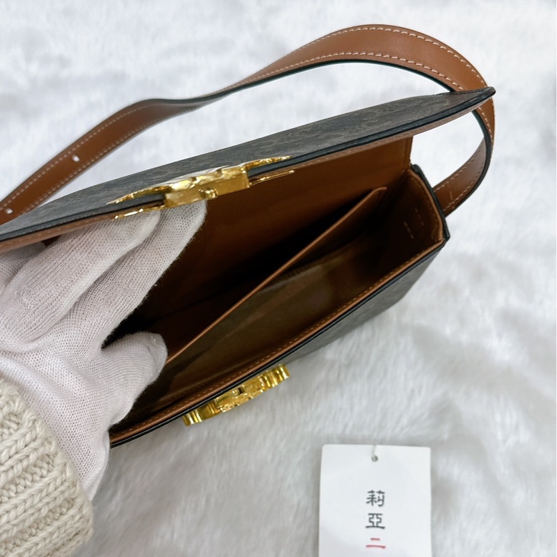 莉亞精品♡ Celine 凱旋門老花腋下包 二手-15