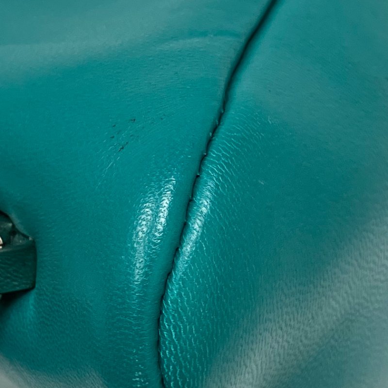 ☆ Prada 普拉達 Blue Green Lambskin Shoulder Bag 藍綠色小羊皮肩背袋 - 257026471-12