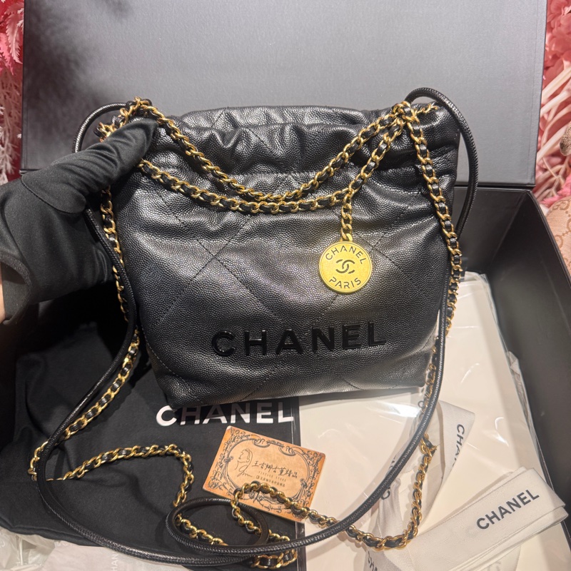 Chanel 22bag soblack斜背包/王吉娜古董精品-1