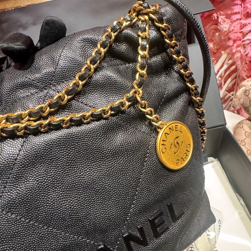 Chanel 22bag soblack斜背包/王吉娜古董精品-2