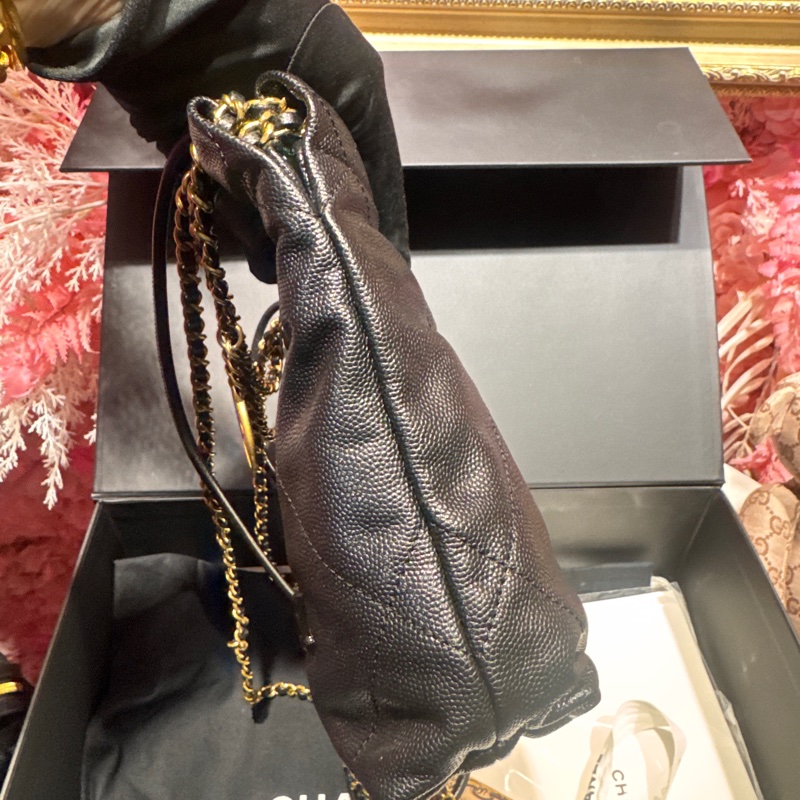 Chanel 22bag soblack斜背包/王吉娜古董精品-4