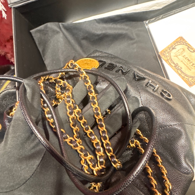 Chanel 22bag soblack斜背包/王吉娜古董精品-6