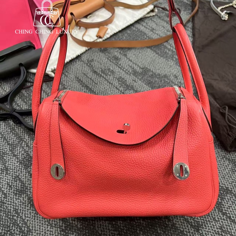 🌈Hermes💗Lindy 30💗T5齋普爾粉銀扣🌈98.5新🌟TC皮🌟愛馬仕🌟-0