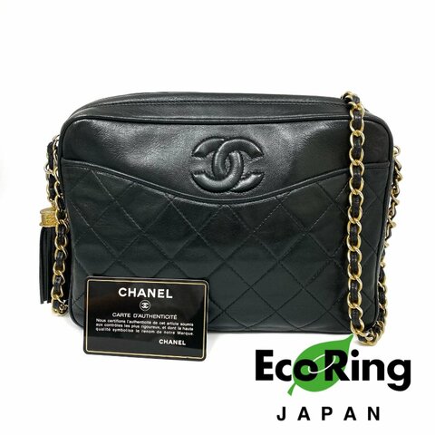 △ Chanel 香奈兒 Black Calfskin Gold Tone Metal Vintage Fringe Chain Shoulder Bag No.0 黑色小牛皮金色金屬鎖鏈肩背袋No.0 - 257026839
