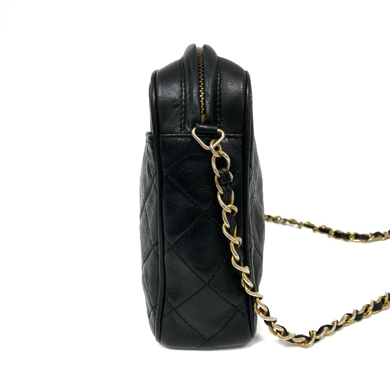 △ Chanel 香奈兒 Black Calfskin Gold Tone Metal Vintage Fringe Chain Shoulder Bag No.0 黑色小牛皮金色金屬鎖鏈肩背袋No.0 - 257026839-3