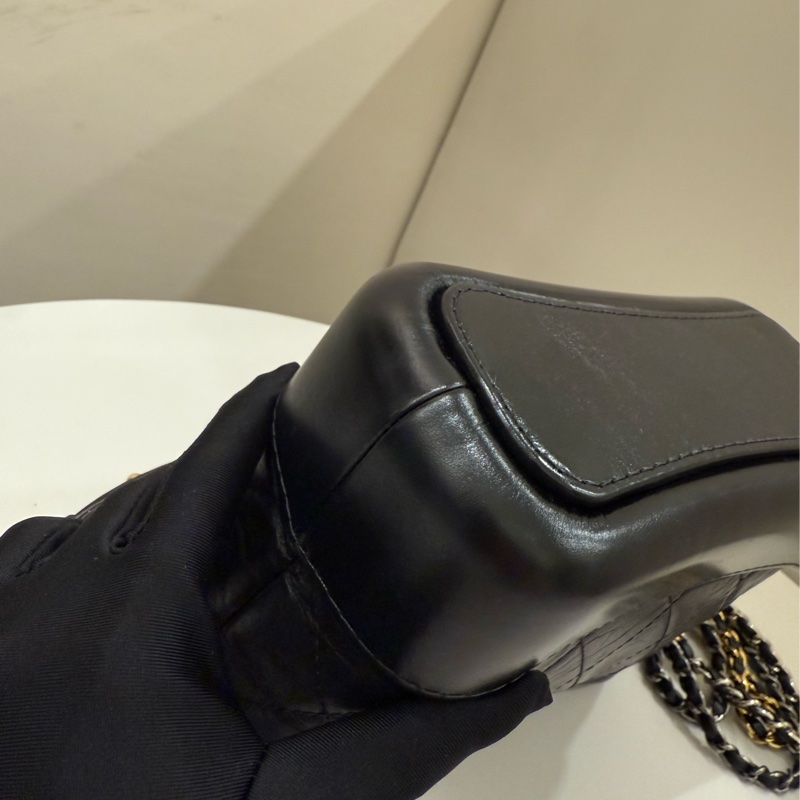 （甜價美包）Chanel 香奈兒 限量提把流浪包黑金小號-7