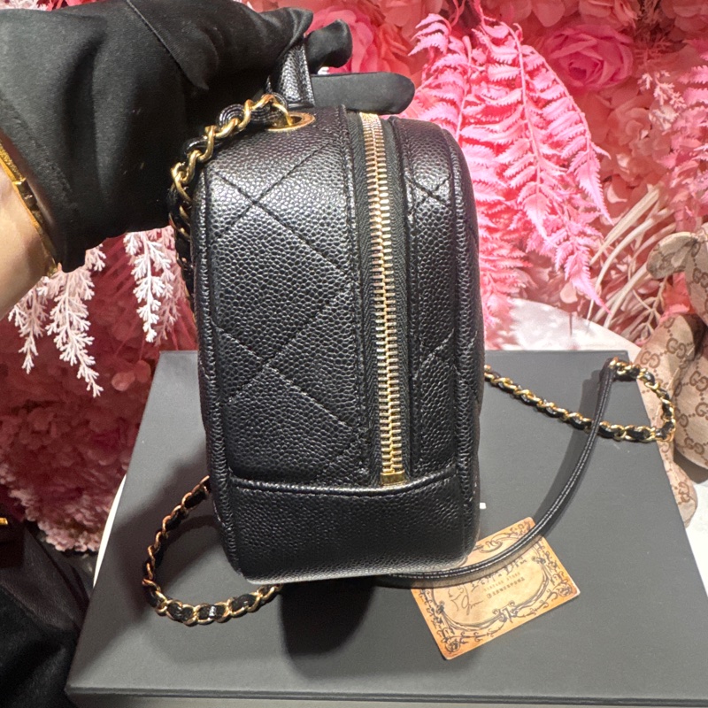 Chanel 化妝包斜背包荔枝皮/王吉娜古董精品-2