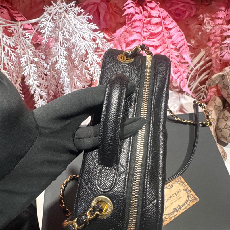 Chanel 化妝包斜背包荔枝皮/王吉娜古董精品-3