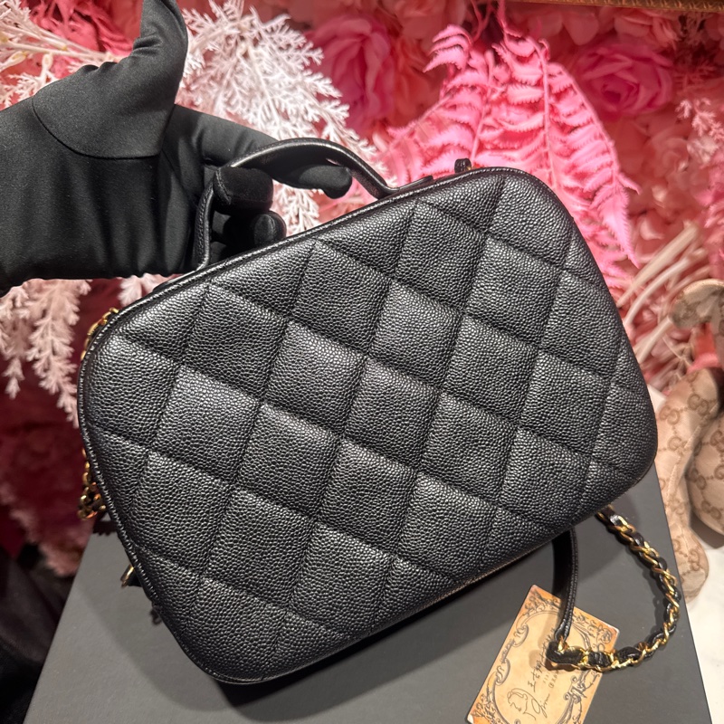 Chanel 化妝包斜背包荔枝皮/王吉娜古董精品-5