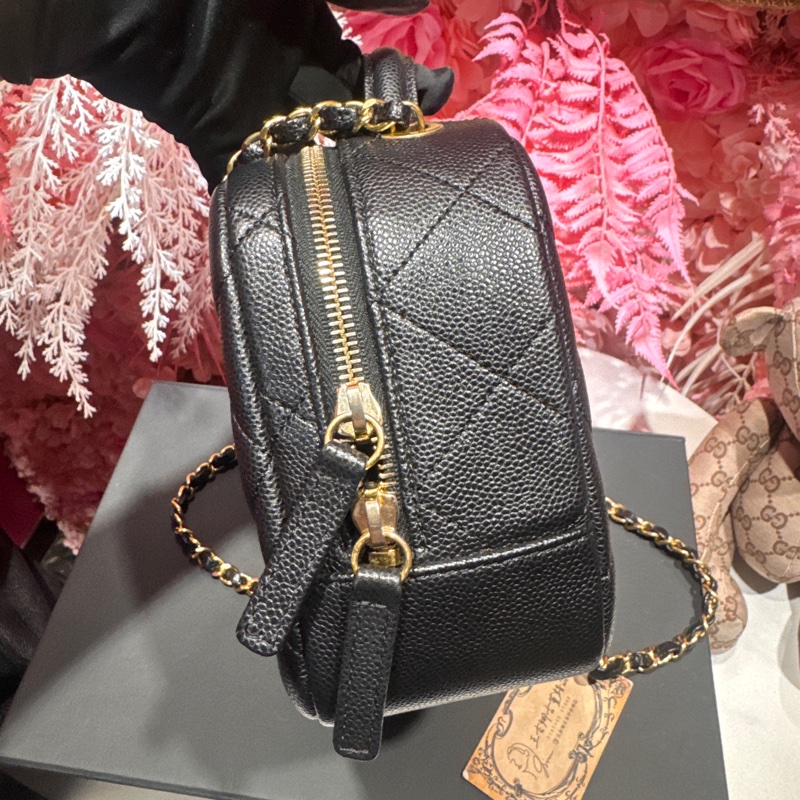 Chanel 化妝包斜背包荔枝皮/王吉娜古董精品-6