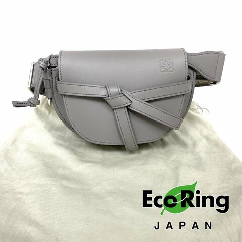 △ Loewe 羅意威 Grey Calfskin Mini Gate Shoulder Bag 灰色小牛皮肩背袋 - 257026567