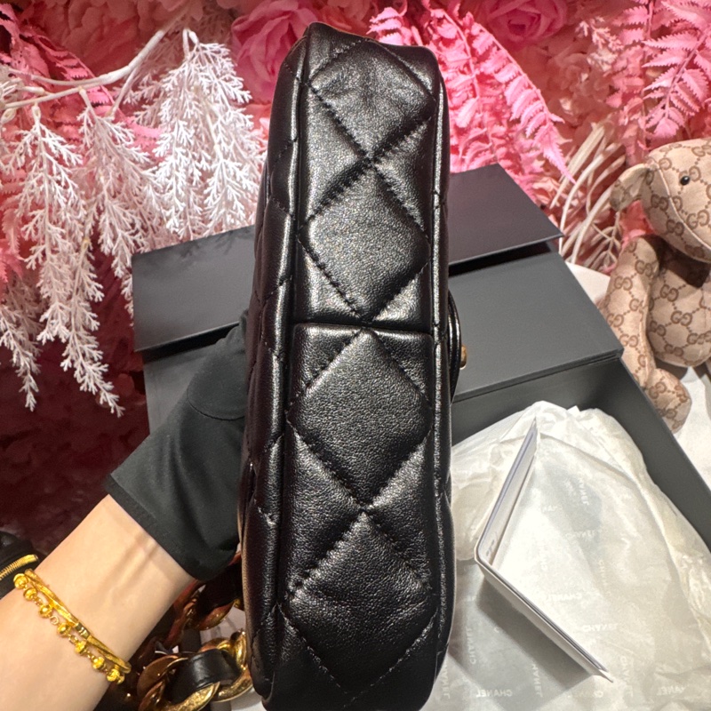 Chanel 黑金肩背包鏈條包/王吉娜古董精品-6