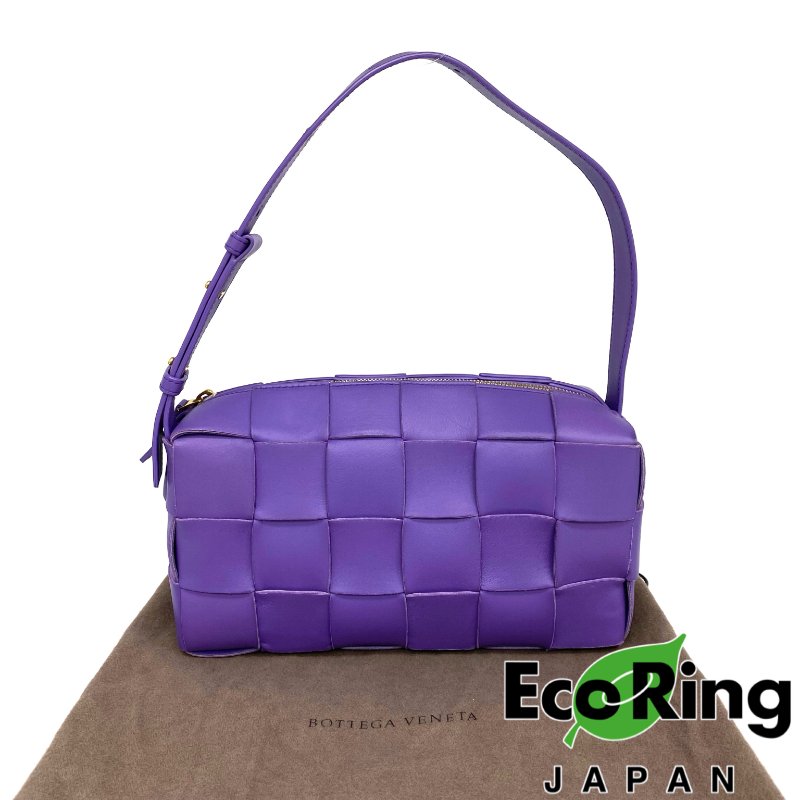 ☆ Bottega Veneta 寶緹嘉 Purple Lambskin Brick Cassette Handbag 紫色小羊皮手挽袋 - 257026534-0