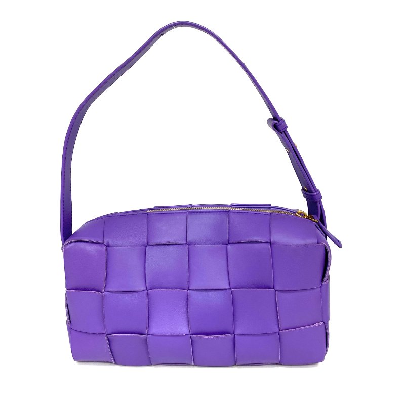 ☆ Bottega Veneta 寶緹嘉 Purple Lambskin Brick Cassette Handbag 紫色小羊皮手挽袋 - 257026534-2