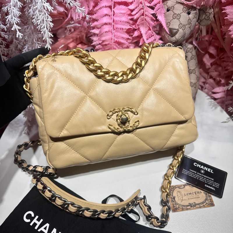 Chanel 19bag 小號/奶茶色/王吉娜古董精品-0