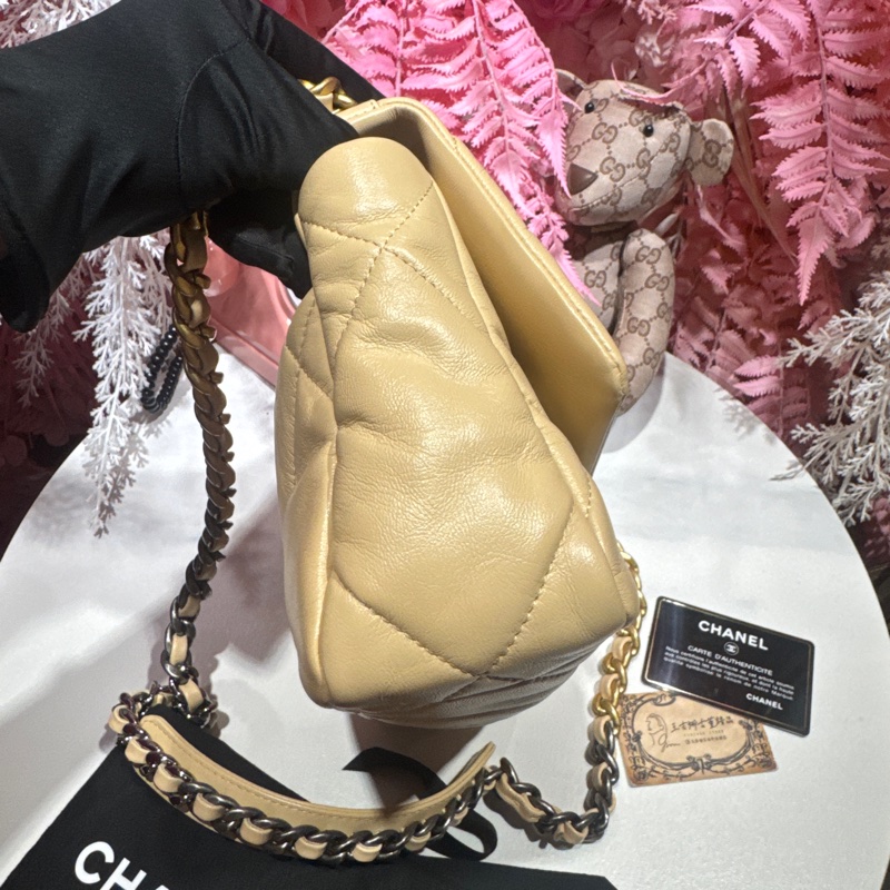 Chanel 19bag 小號/奶茶色/王吉娜古董精品-3