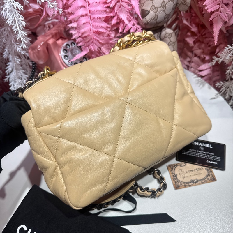 Chanel 19bag 小號/奶茶色/王吉娜古董精品-4